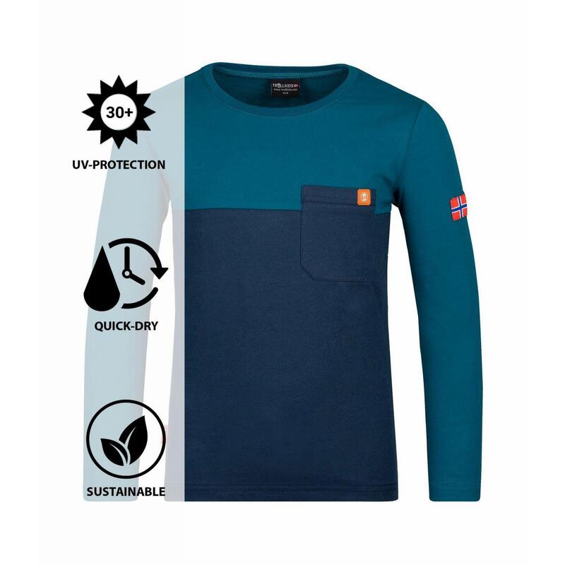 Kinder Longsleeve Bergen Nachtblau/Dunkelblau