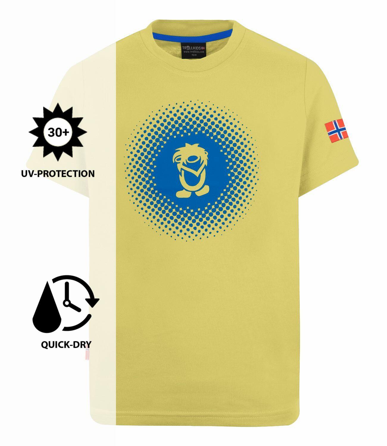 Kinder T-Shirt Pointillism hazy yellow/glow blue 3/3