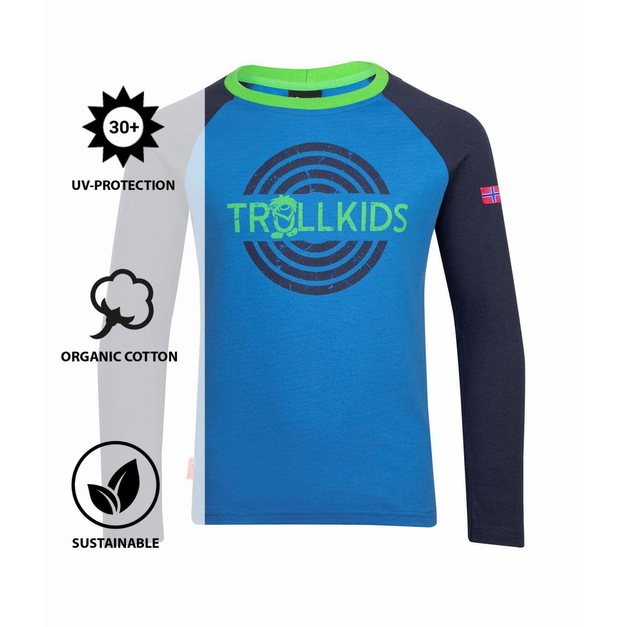 T-shirt long enfant Preikestolen bleu moyen/bleu marine 3/3
