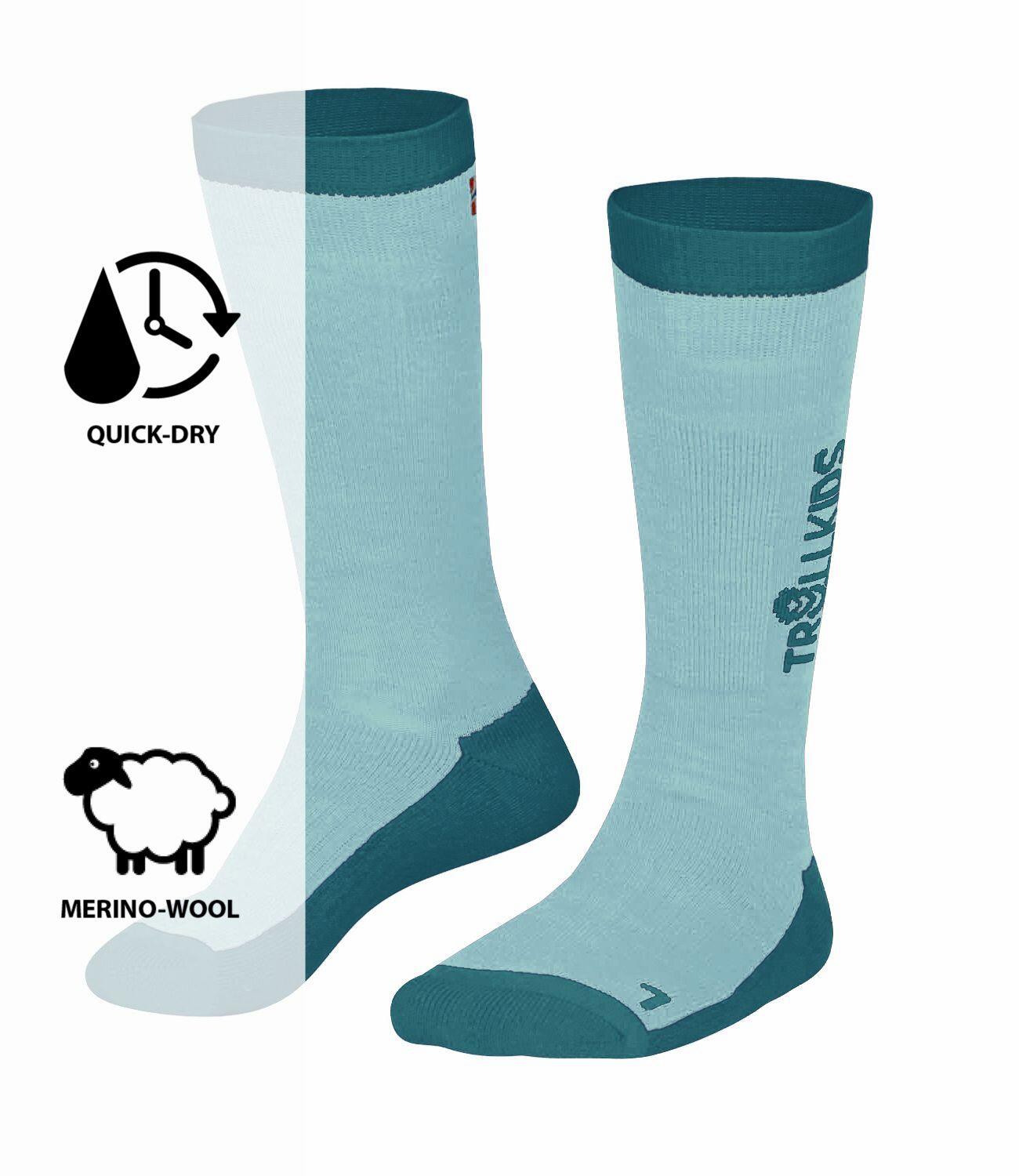 Chaussettes de ski pour enfants SKI SOCKS Bleu d'eau/bleu-vert 2/2