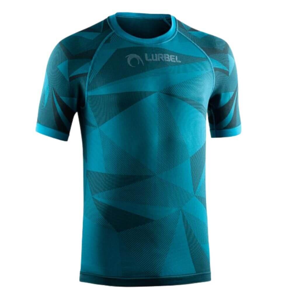 T-shirt de corrida trail running respirável homem lurbel samba. Azul