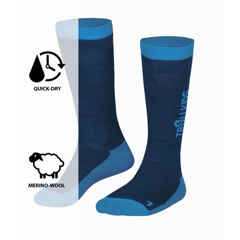 Chaussettes de ski pour enfants SKI SOCKS Bleu nuit/bleu vif