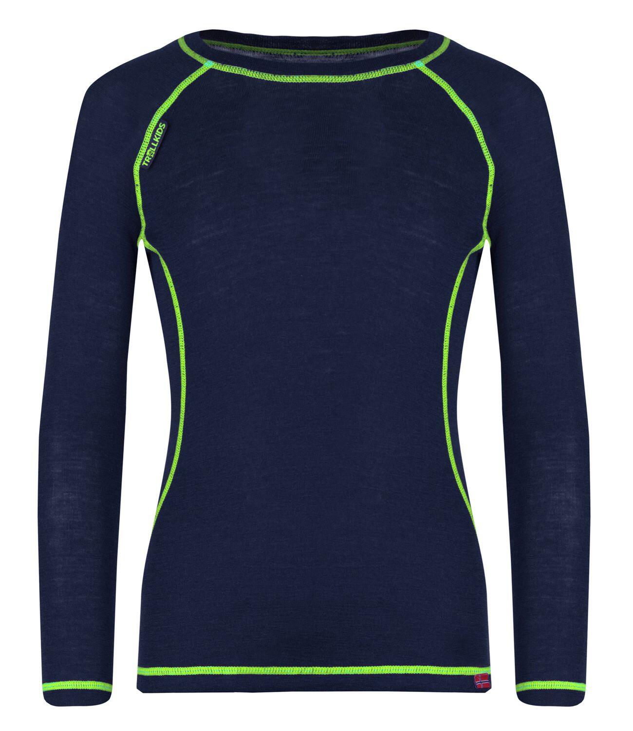 Sous-vêtements Mérinos Enfants Bleu Marine / Vert Vipère 3/5