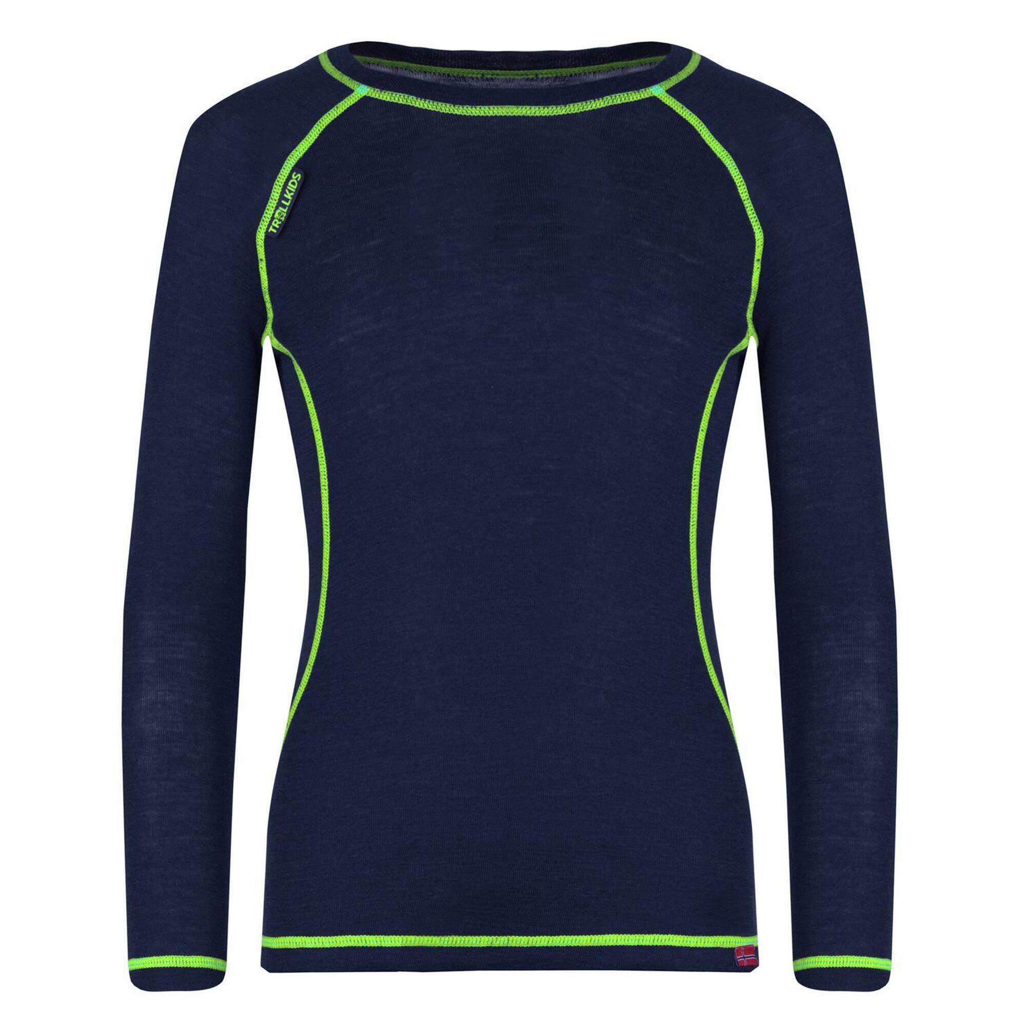 Intimo merino per bambini blu navy/verde vipera