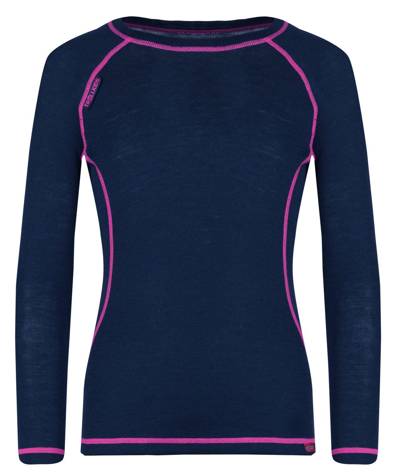 Ensemble de sous-vêtements enfants Merino Bleu marine / Magenta 3/5