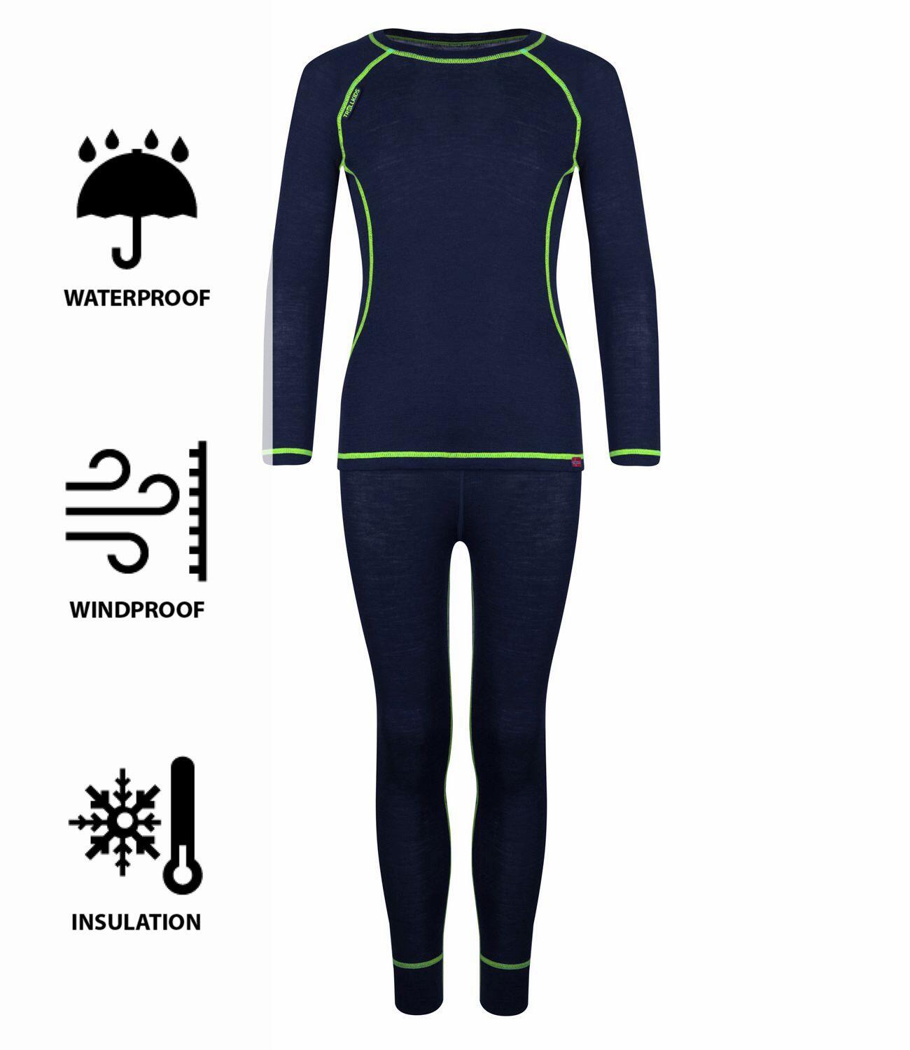 Sous-vêtements Mérinos Enfants Bleu Marine / Vert Vipère 5/5