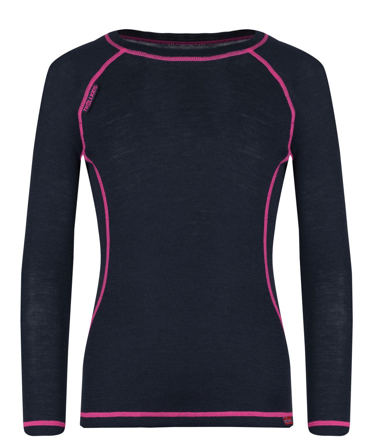 Kinder Unterwaesche Set Merino Anthrazit / Magenta 3/5