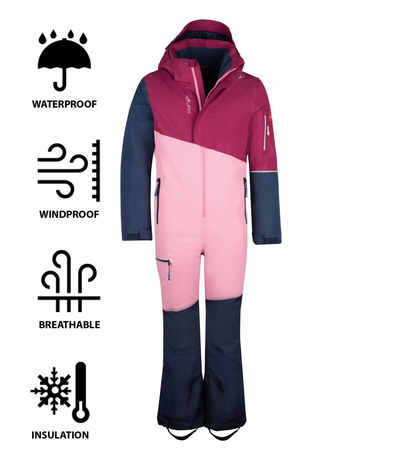 Combinaison de neige Hallingdal enfant Violet/Prune/Bleu imperméable 3/3