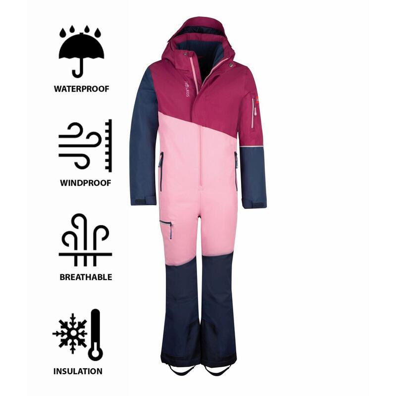 Combinaison de neige pour enfants Hallingdal Violet/Prune/Bleu