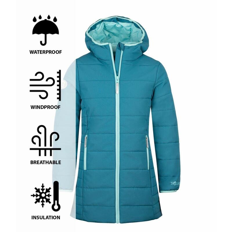 Manteau enfant Stavanger bleu-vert/bleu d'eau