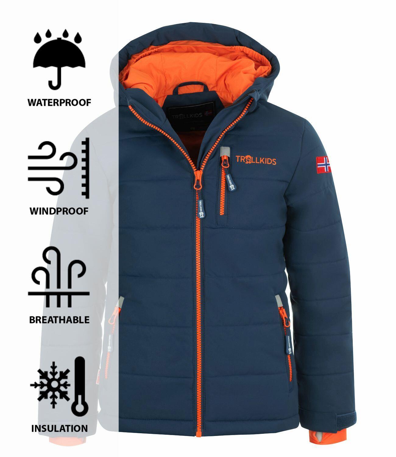 Kinder Winterjas Hemsedal XT Waterafstotend Winddicht Mystiek blauw/oranje 3/3