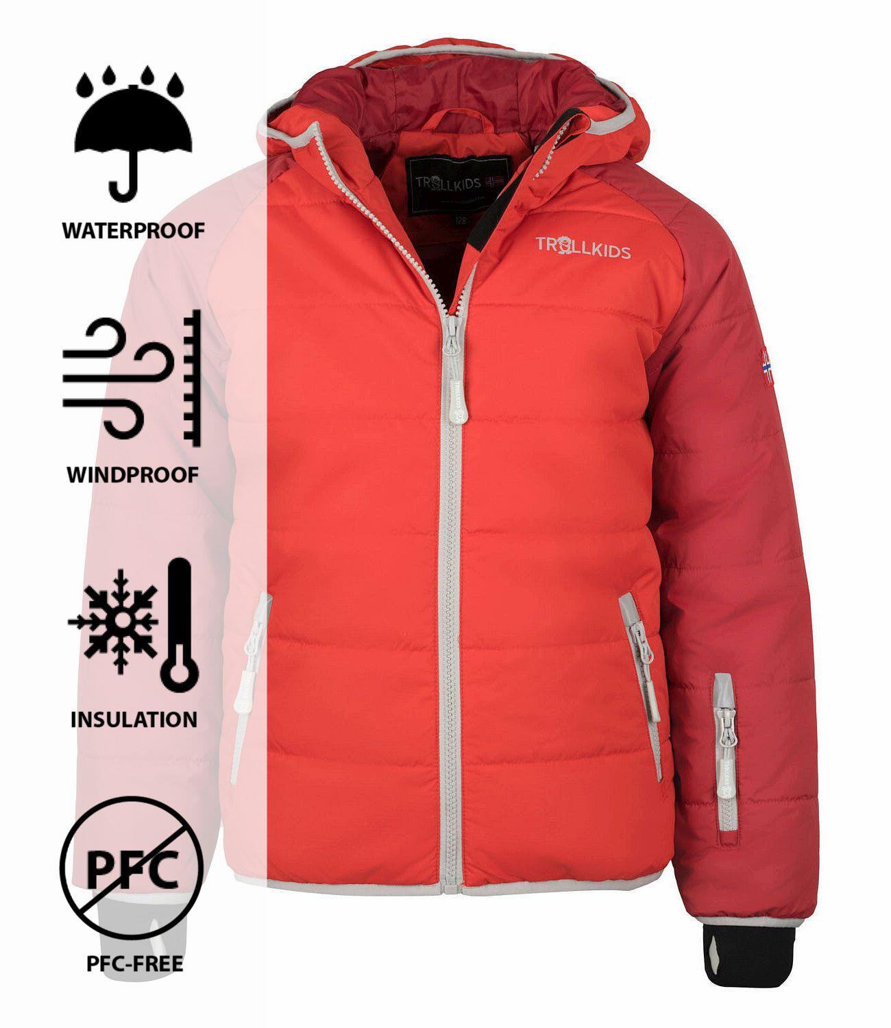 Veste de ski enfants Hafjell rouge foncé / rouge feu / argent 3/3