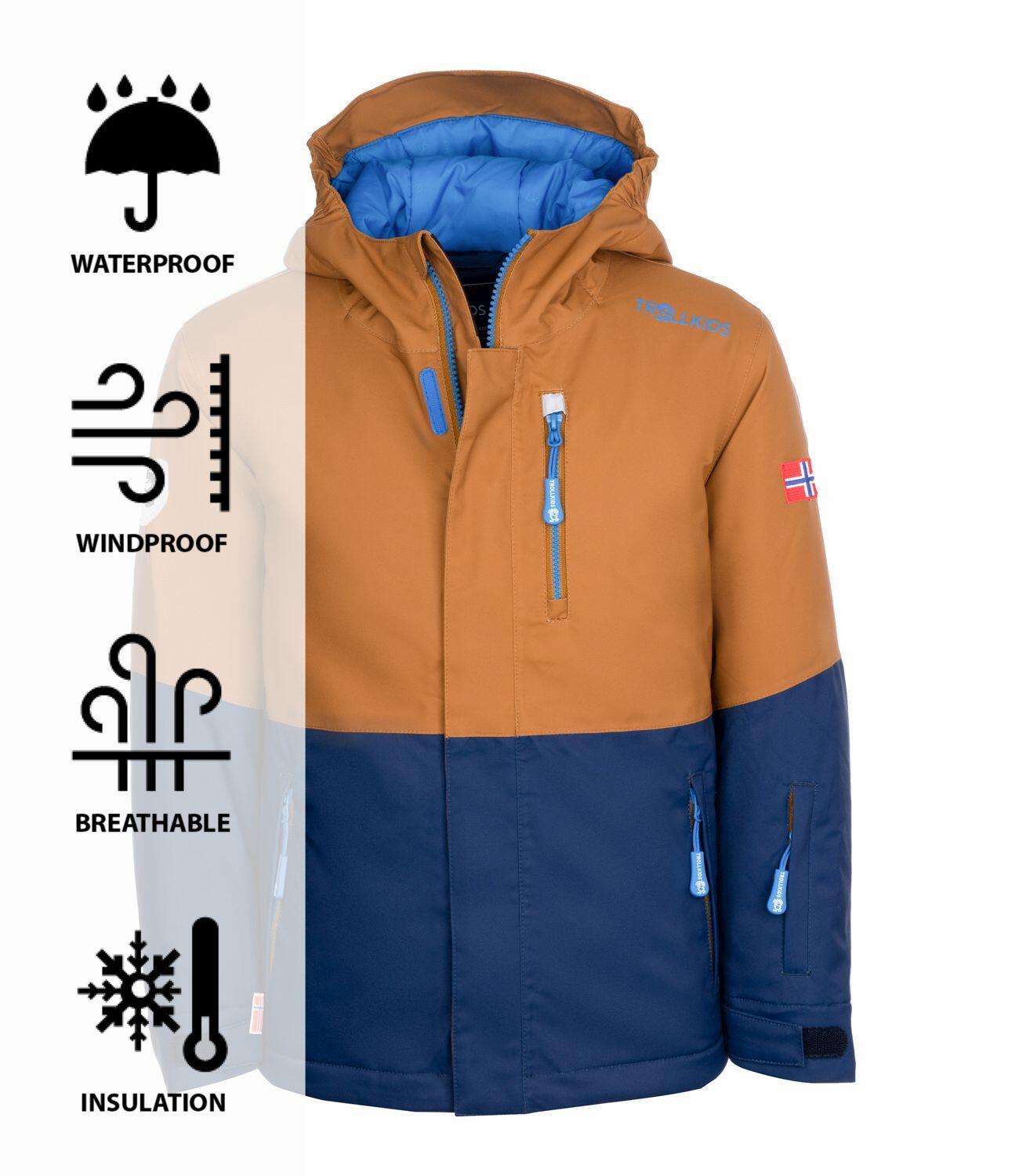 Giacca da sci bambino Hallingdal bronzo/blu navy poliestere 3/3
