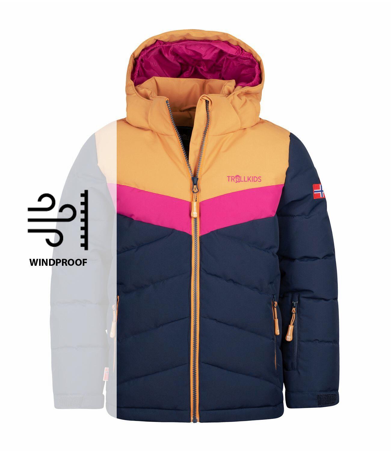 Filles Veste d'hiver Gryllefjord bleu marine/miel/bois de feu 5/5