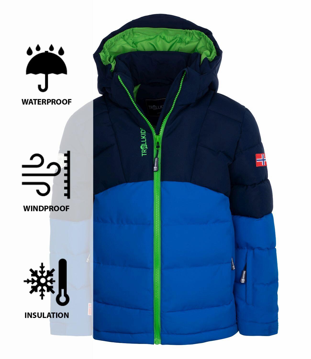 Giacca bambini Gryllefjord Trollkids blu navy/verde chiaro 100% poliestere 3/3