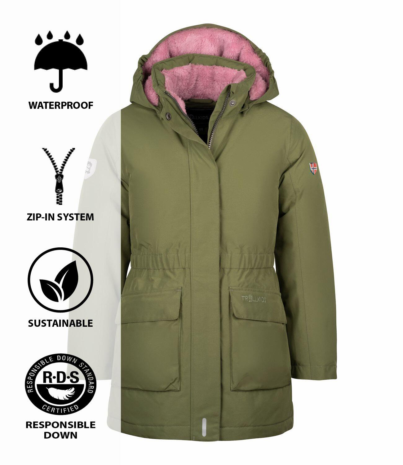 Manteau Alesund pour filles Olive foncé/Violet 3/3