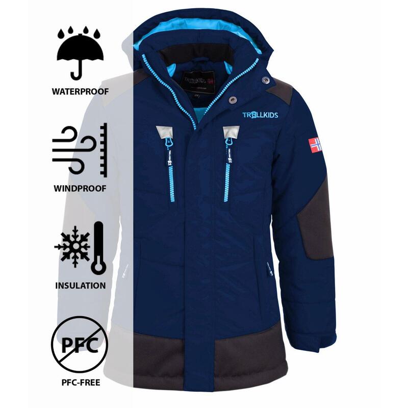 Parka d'hiver Narvik enfants bleu marine / bleu moyen