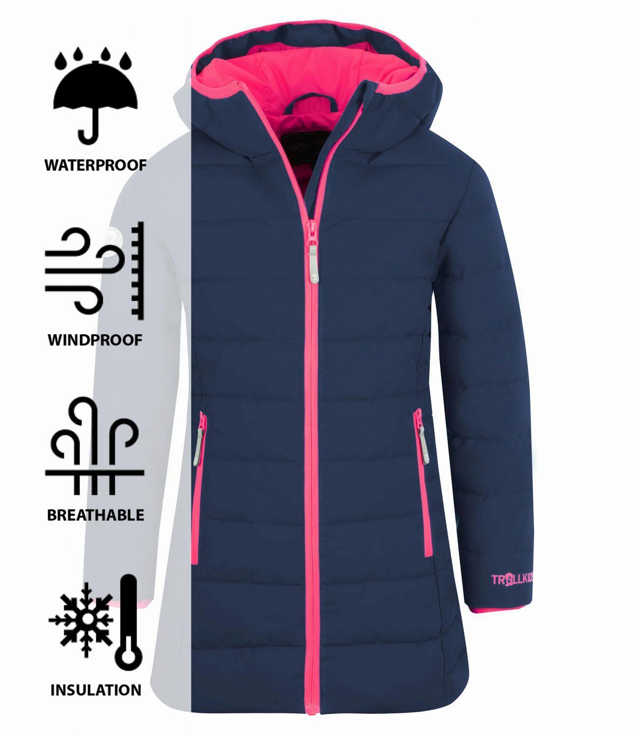 Kinder Mantel Stavanger Wasserdicht Marineblau / Pink 3/3