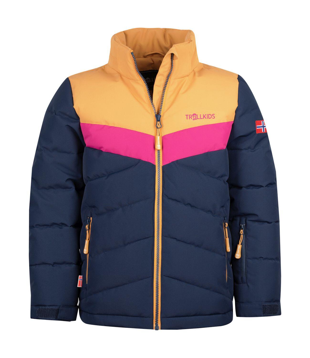 Filles Veste d'hiver Gryllefjord bleu marine/miel/bois de feu 3/5