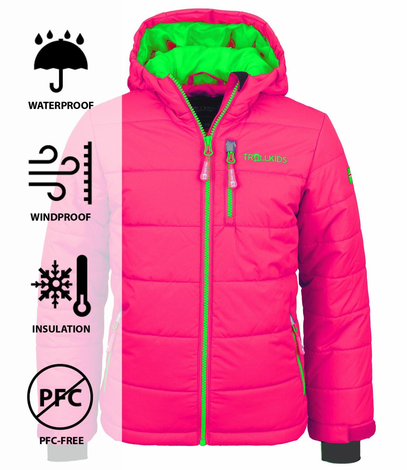 Kinder Winterjas Hemsedal Waterdicht Winddicht Roze/groen 3/3