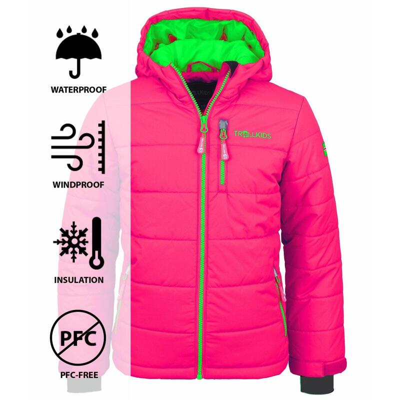 Kinder Winterjacke Hemsedal Pink / Grün