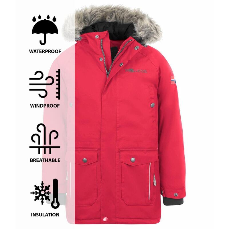 Parka Nordkapp imperméable pour enfants rouge clair