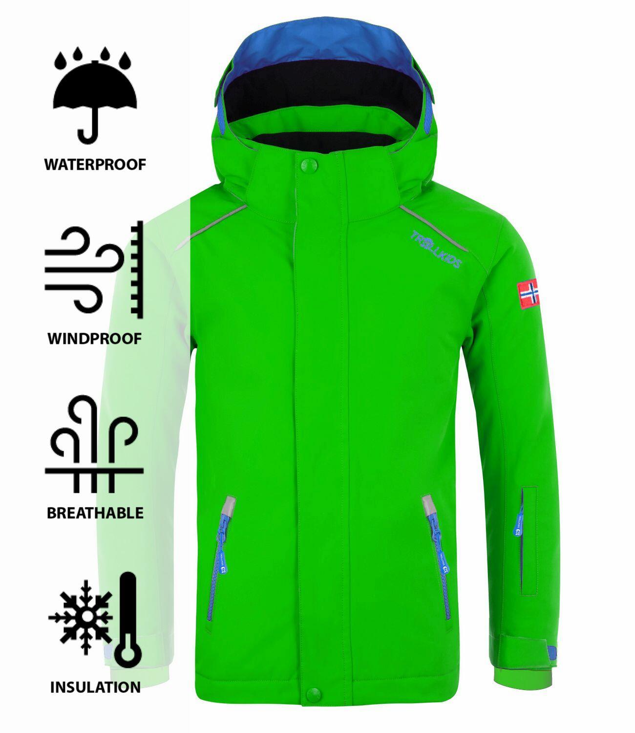 Giacca da sci Holmenkollen PRO bambino impermeabile verde chiaro 3/3