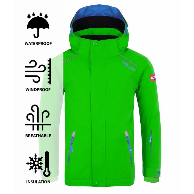 Veste de ski enfants Holmenkollen PRO imperméable vert clair