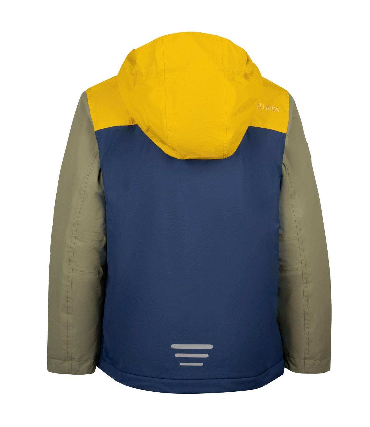 Parka enfant manteau KIRKENES jaune d'or/bleu mystique/mousse 2/3