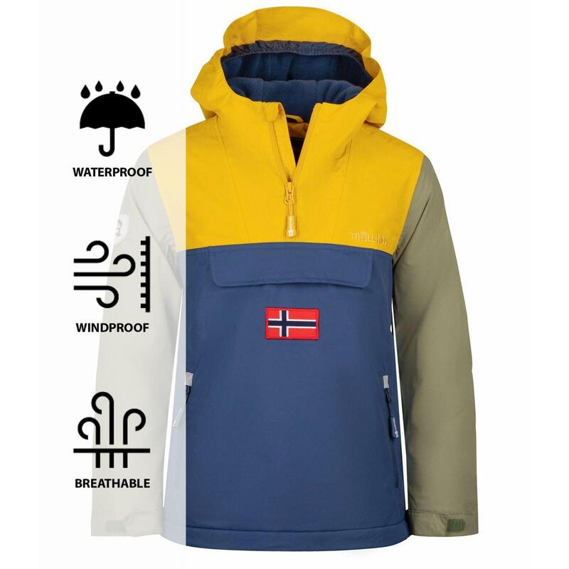 Kinder Parka Mantel KIRKENES Goldgelb/Mystikblau/Moos