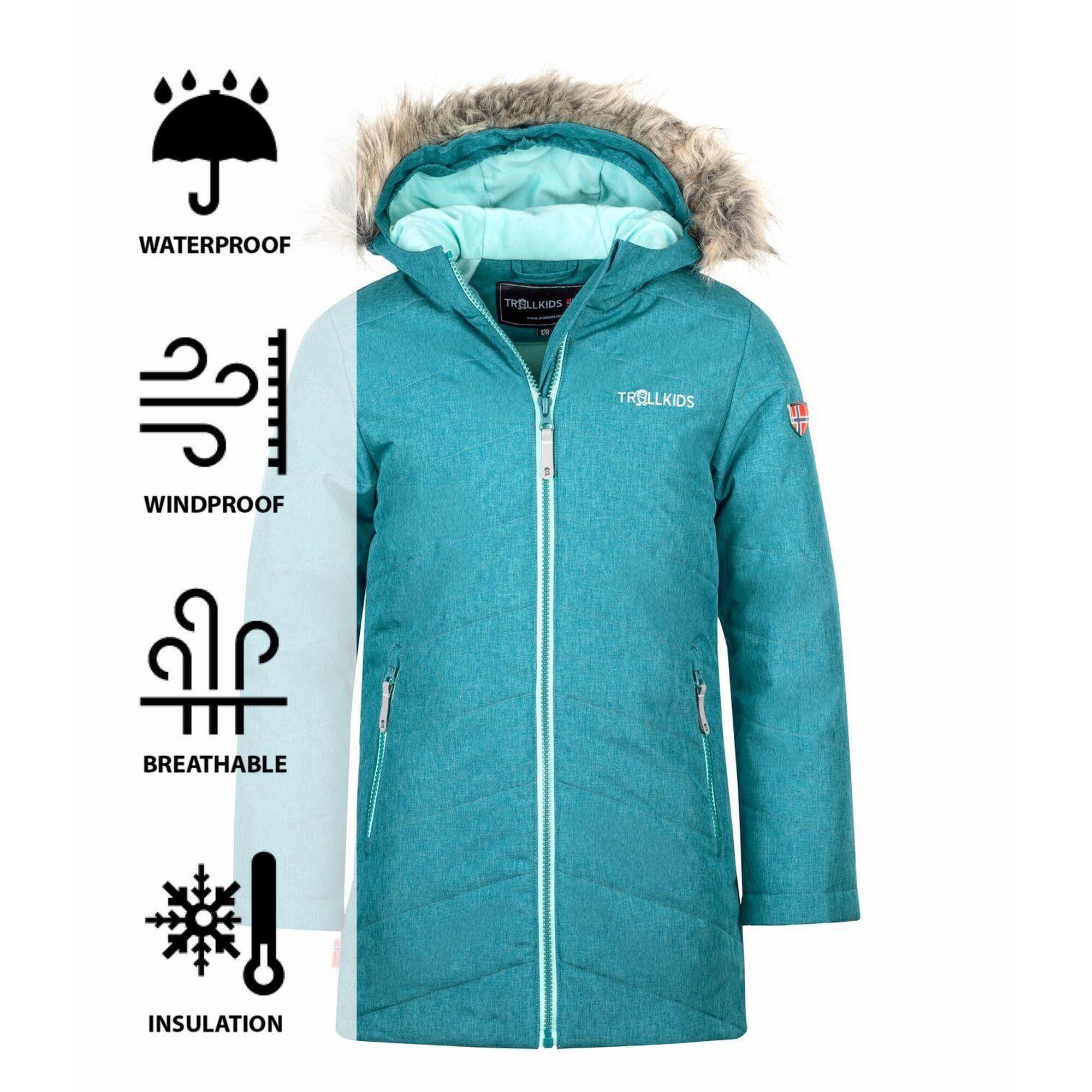 Lifjell children's winter jacket blue-green/water blue