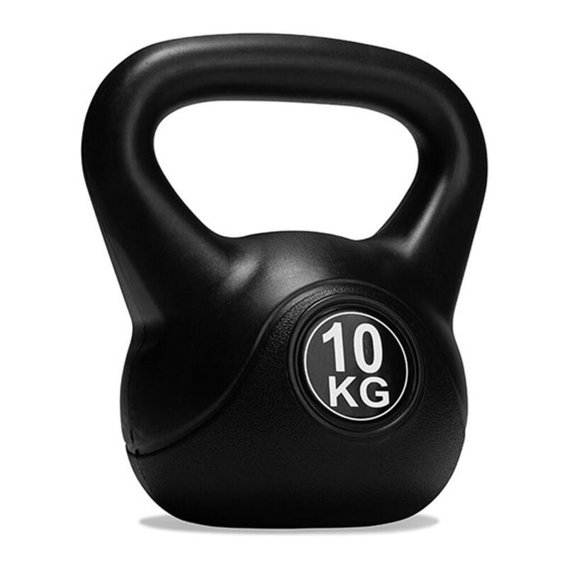 Kettlebell  en PVC - 10 kg - Noir