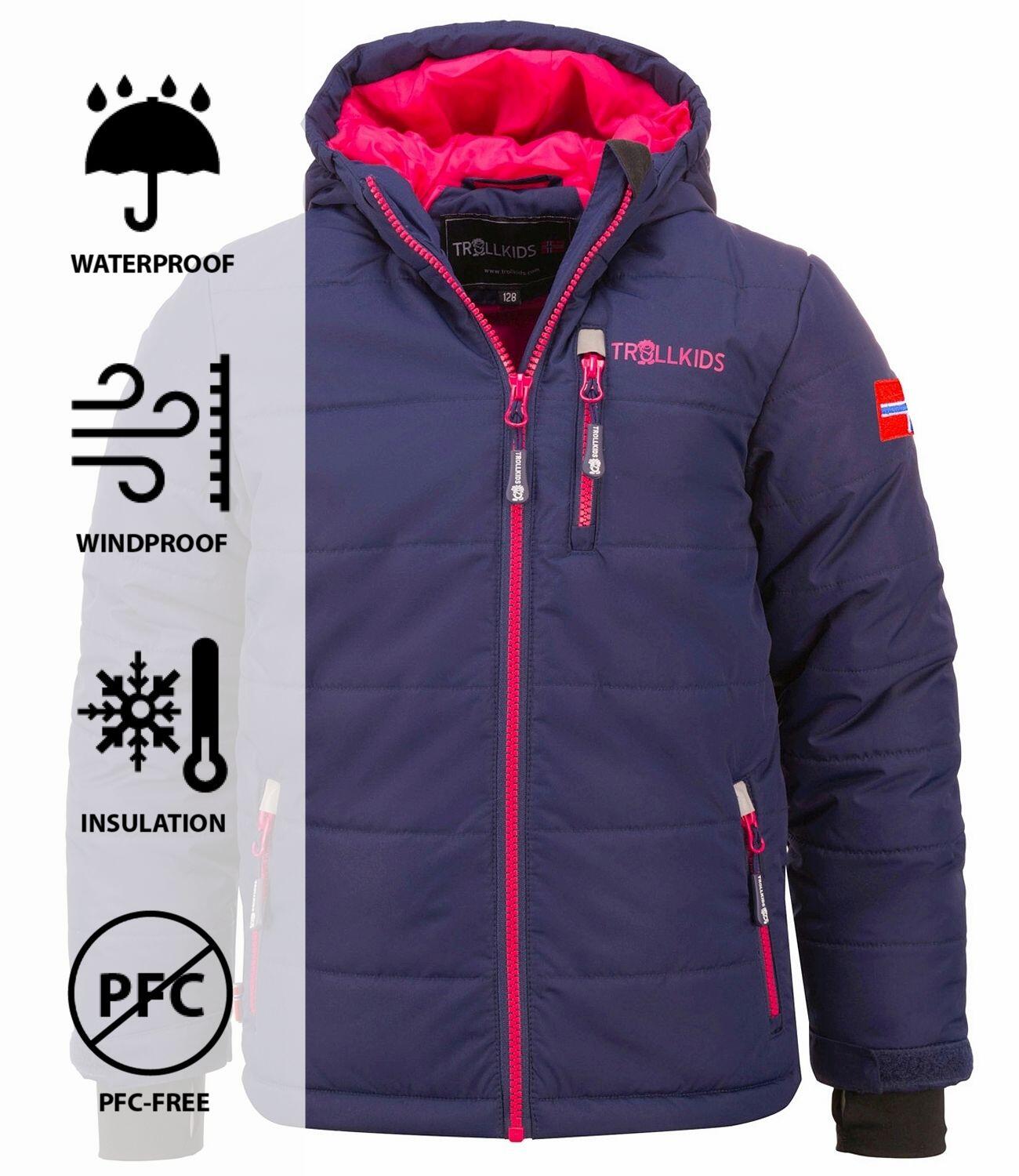 Kinder Winterjas Hemsedal Waterdicht Winddicht Marineblauw/Magenta 3/3