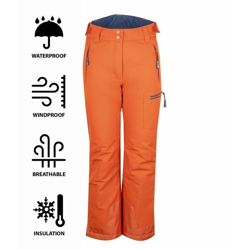 Pantalon de ski enfant Hallingdal cannelle/bleu foncé