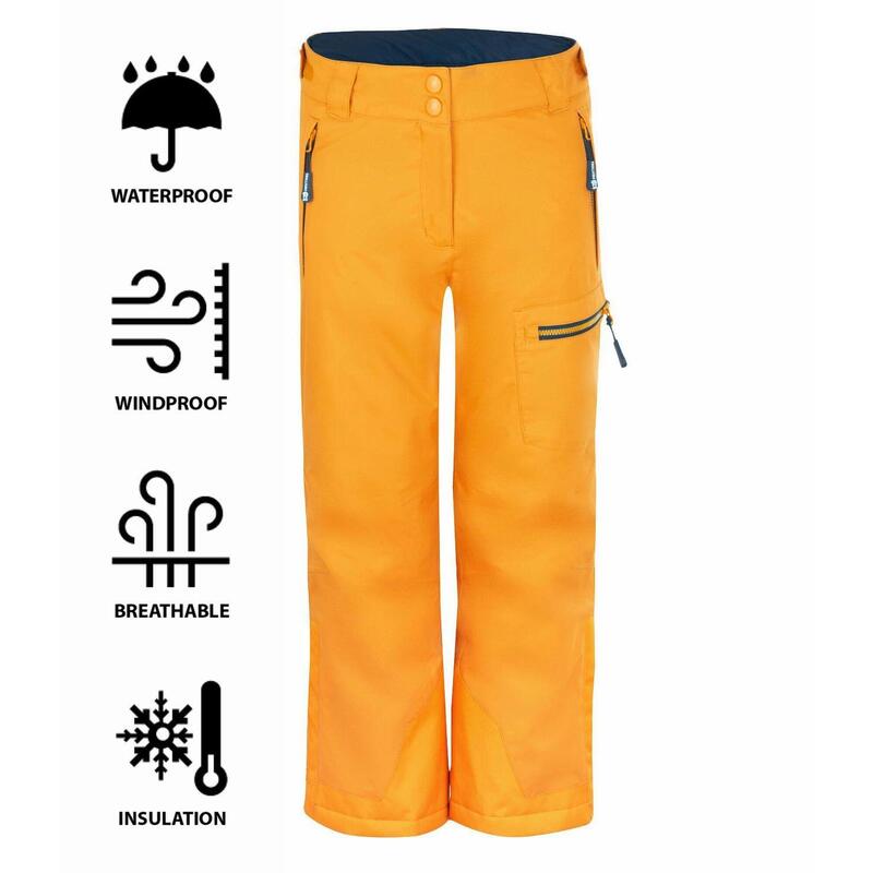 Pantalon de ski enfant Hallingdal Imperméable et respirant Jaune d'or/bleu