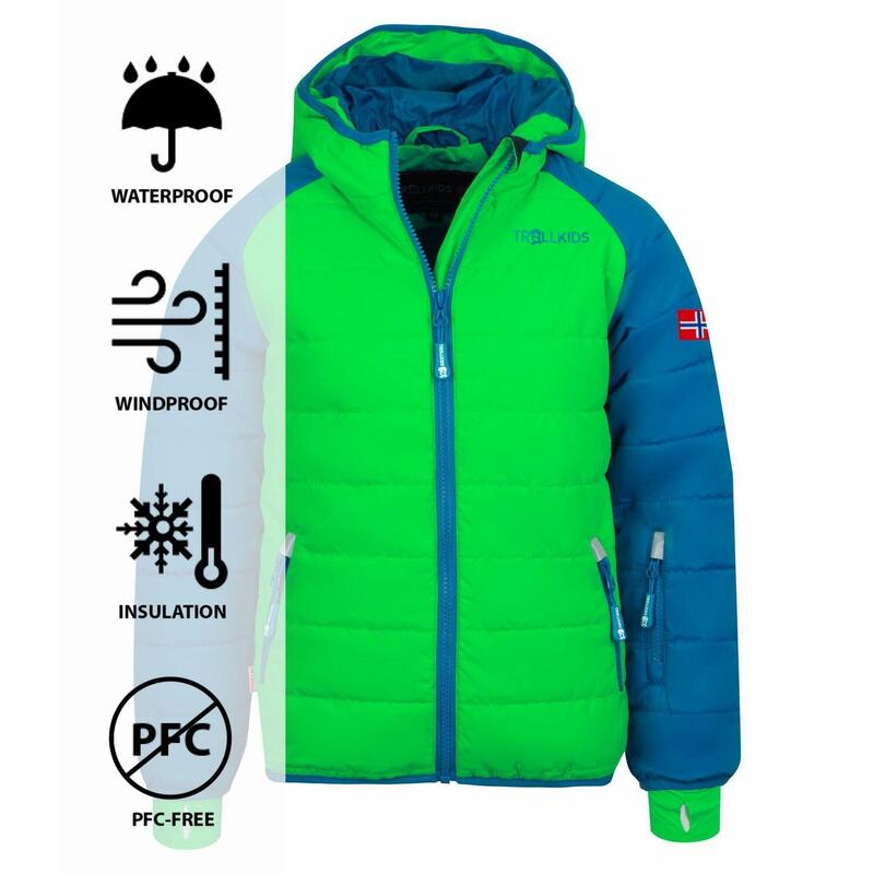 Veste d'hiver enfant Hafjell XT déperlante et coupe-vent Vert Clair