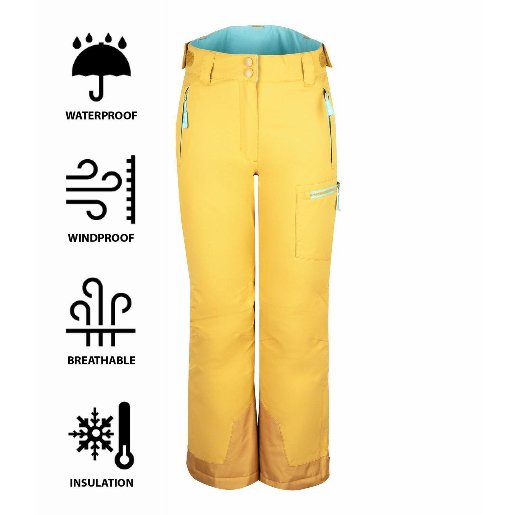 Pantaloni da sci Hallingdal da bambino miele/blu acqua