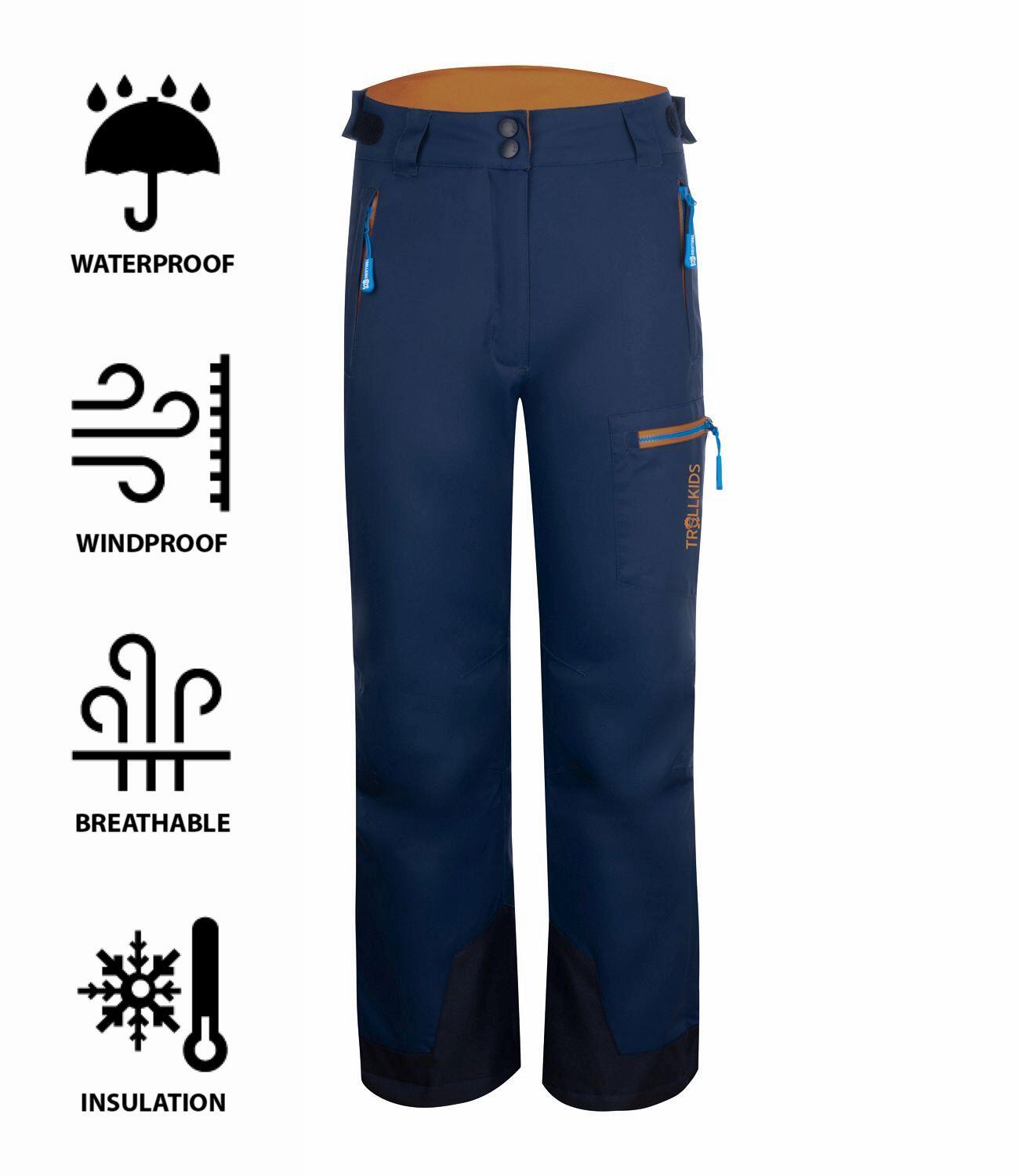 Pantalon de ski Hallingdal enfant bleu marine/bronze polyester 3/3