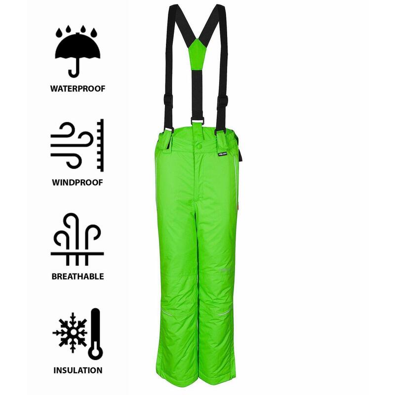 Pantalon de ski enfant Slim Holmenkollen imperméable vert clair