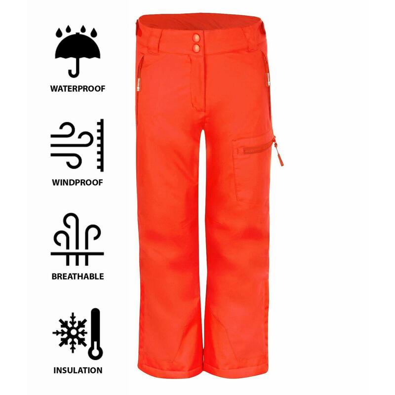 Pantalon de ski enfant Hallingdal Imperméable et respirant Orange