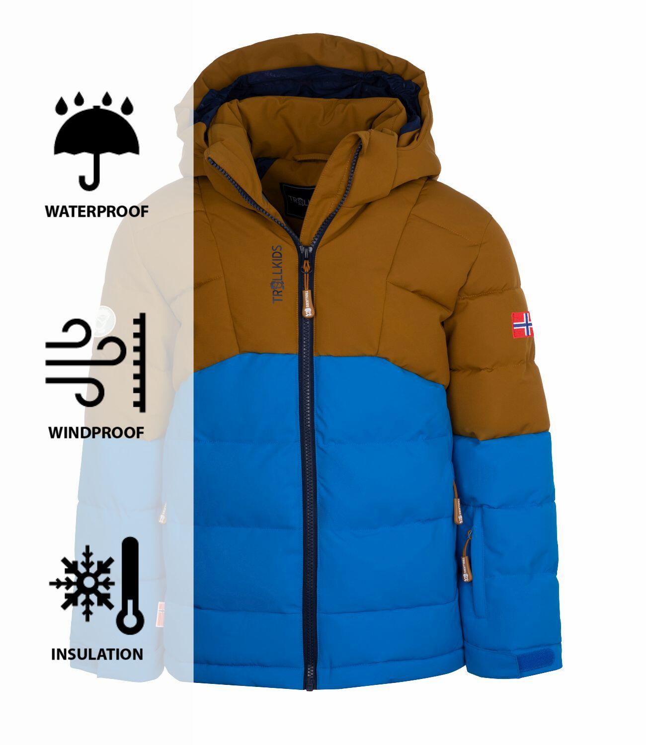 Veste d'hiver pour enfants Gryllefjord Hydrofuge bronze/bleu azur/marine 3/3