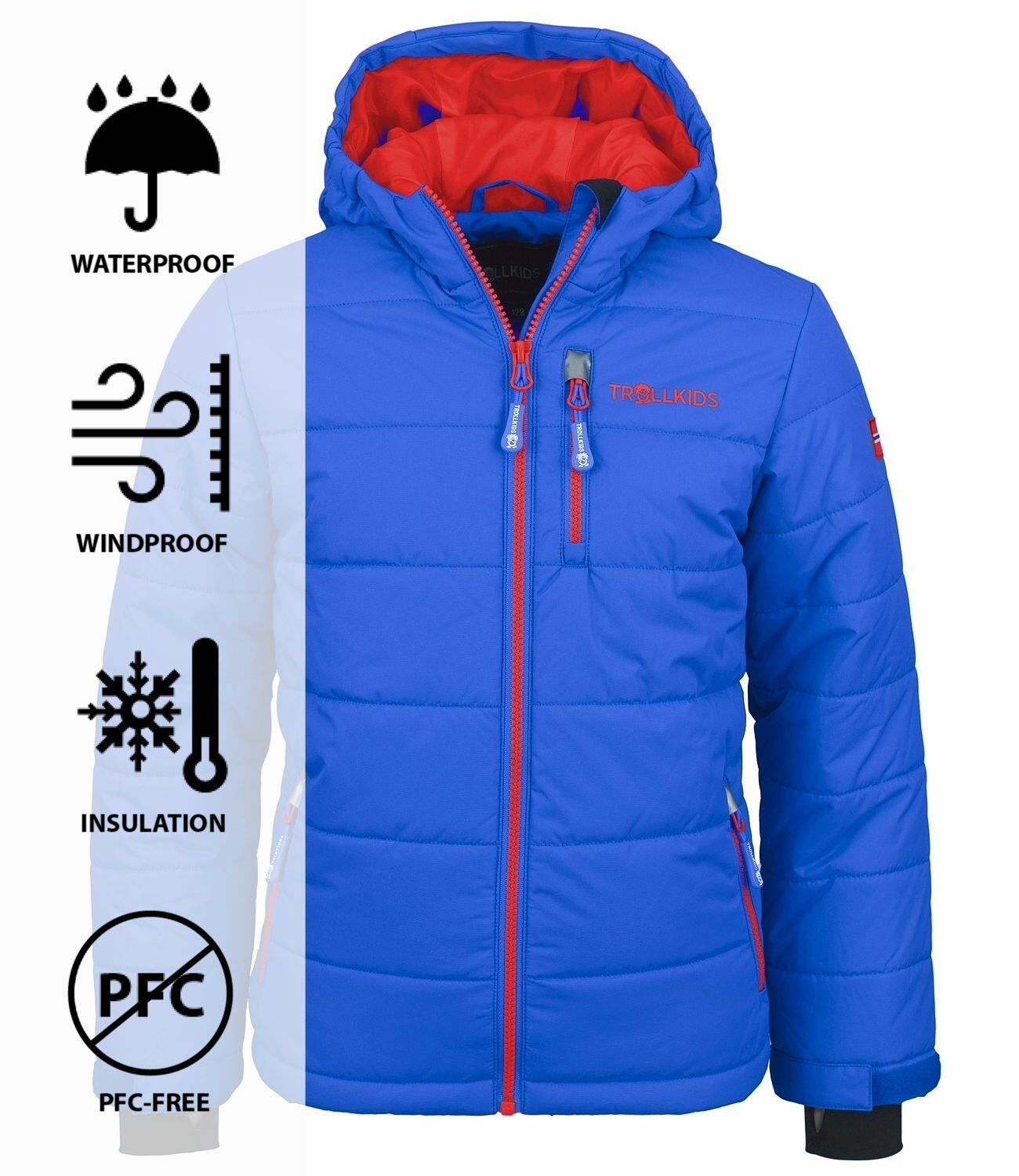 Kinder Winterjacke Hemsedal Mittelblau / Rot 4/4