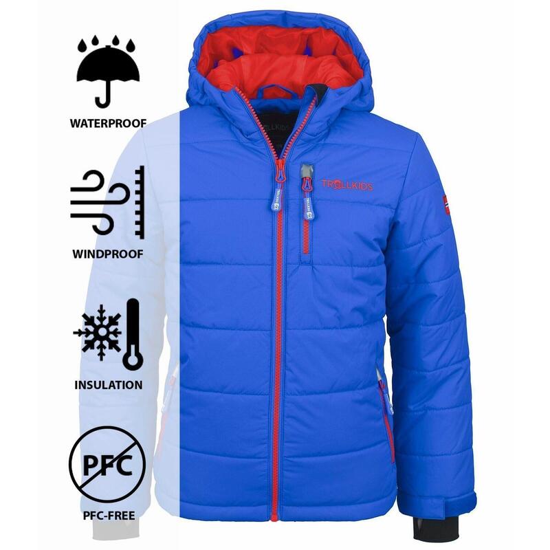 Kinder Winterjacke Hemsedal Mittelblau / Rot