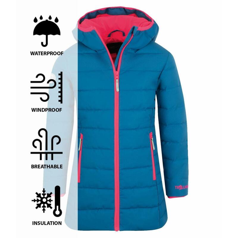 Manteau pour enfants Stavanger imperméable bleu minuit / corail
