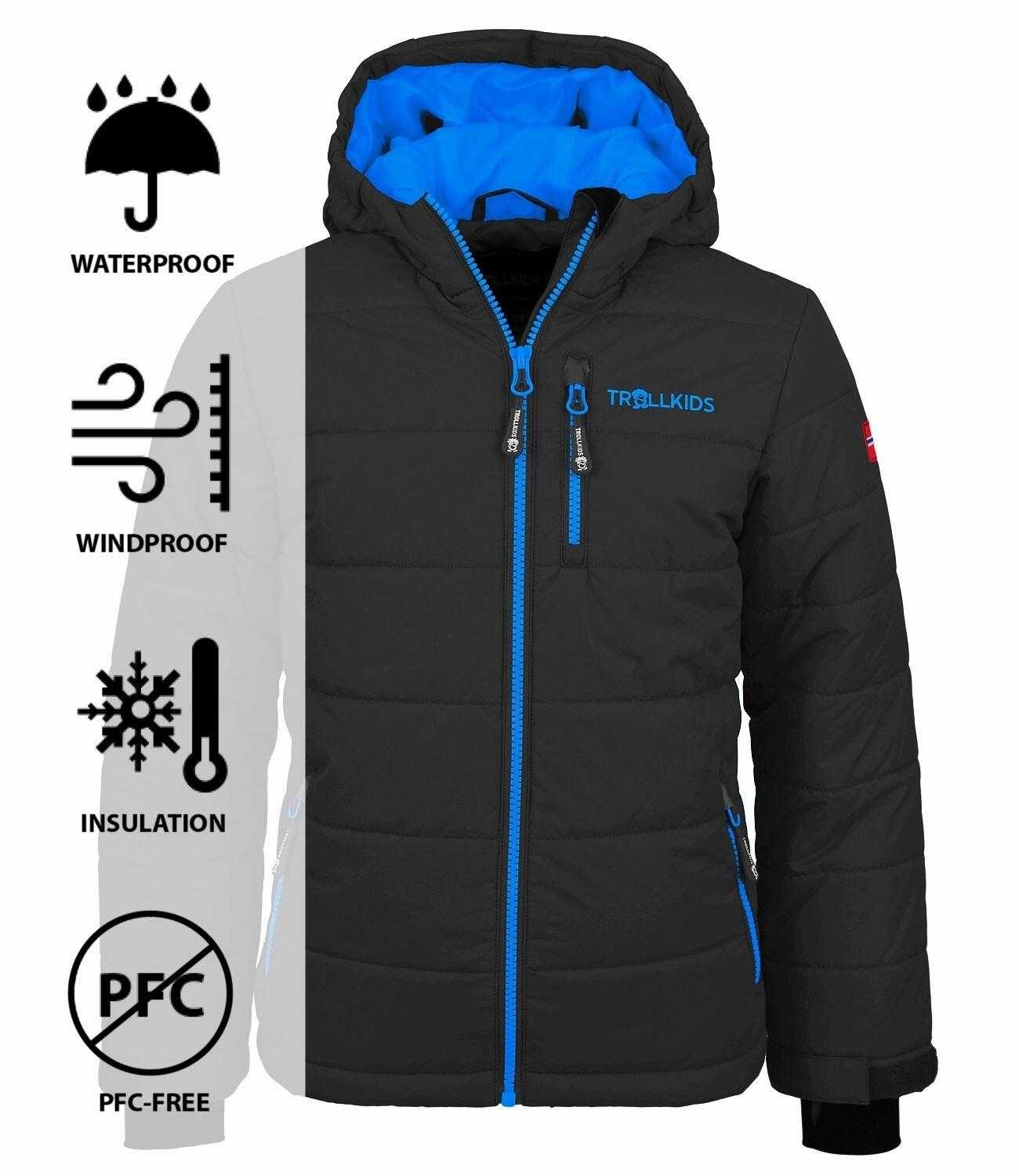 Kinder Winterjas Hemsedal Waterdicht Winddicht Donkergrijs/middelblauw 3/3