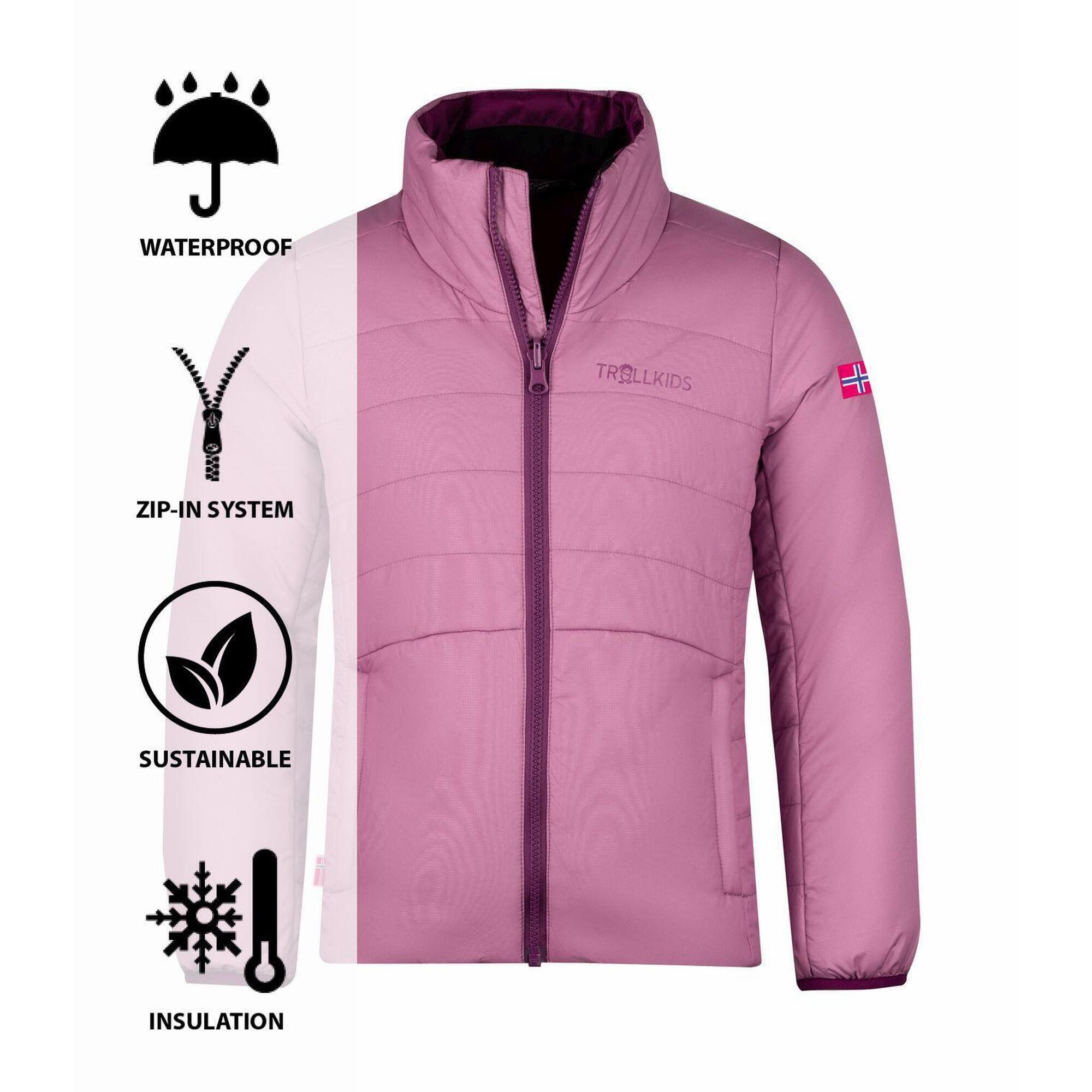 Skavangen blackberry/orchid girl's winter jacket