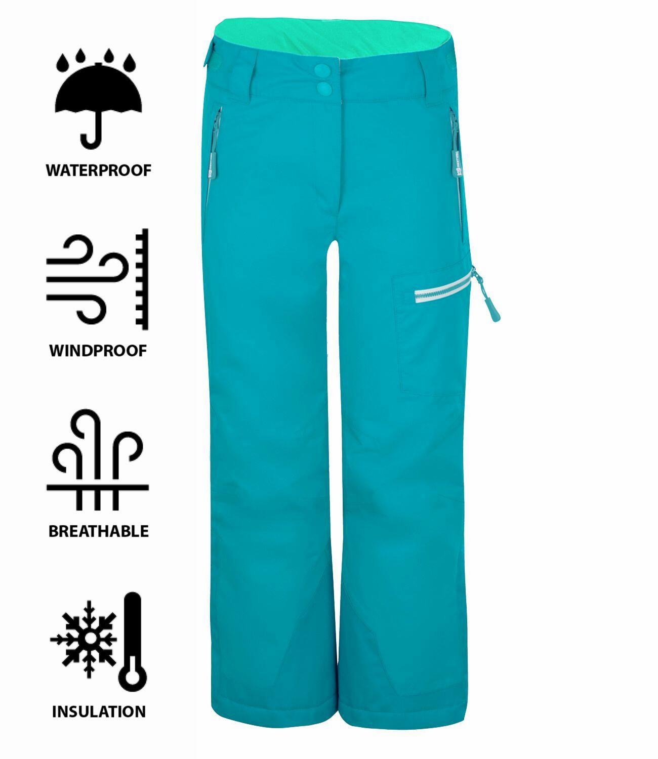 Pantaloni da sci bambino Hallingdal Blu petrolio impermeabili 3/3