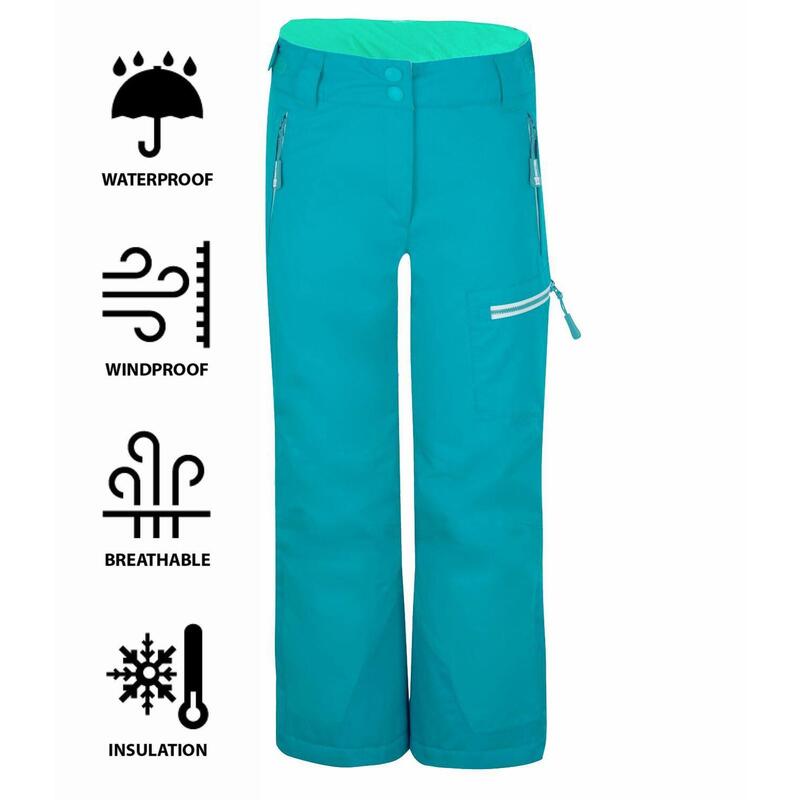 Pantalon de ski enfant Hallingdal Imperméable et respirant Menthe