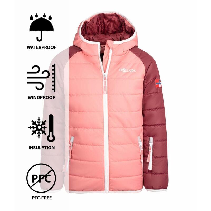 Veste d'hiver enfant Hafjell XT déperlante et coupe-vent Rouge/Rose