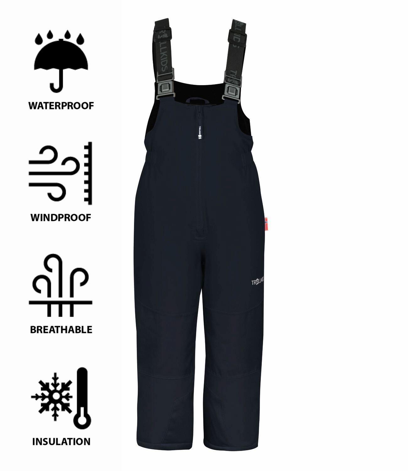 Pantalon de ski Nordkapp enfant Noir imperméable 6000mm, renforcé 3/3